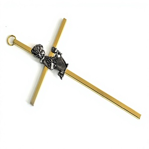 Cruz de bautismo, figura de chica joven de Metal, decoración colgante hecha a mano, Cruz de pared - Product Image 3