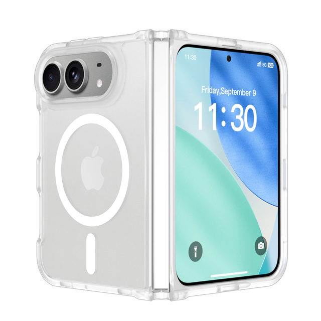 High Quality Official Foldable Phone Case for iPhone 18 Fold Shockproof Protective Transparent Cover with Magnetic Ring Design
