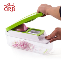 ORB Fruit- en groentegereedschap, handmatige multifunctionele keukenhulp, eenvoudig, roestvrij staal, LFGB gecertificeerd, groentesnijder, -dicer, -slicer