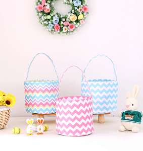 Boutique Boys or Girls <b>Bag</b> Custom Embroidered Wavy Pattern <b>Gift</b> <b>Easter</b> Tote Baskets for Festival Decor - Product Image 2