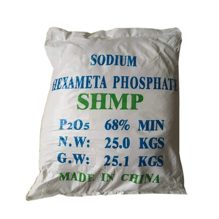 Teknik sınıf SHMP % 68% beyaz kristal sodyum heksametafosfat SHMP 68%