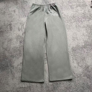 Kustom 100% katun pola lurus pria, celana olahraga pinggang tinggi kasual jalanan longgar bernapas kaki lebar pas Logo - Product Image 1