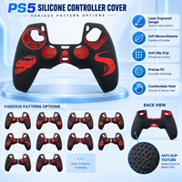 Housse de protection en silicone pour manette PS5 DualSense, impression laser, antidérapante et anti-poussière, ergonomique avec un design à motifs vibrants