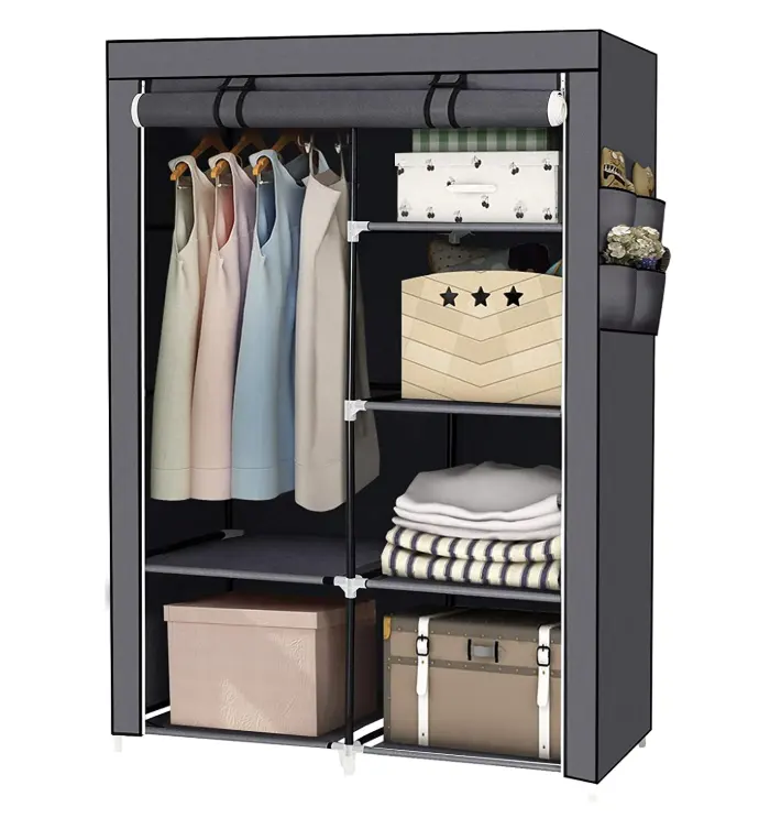 Шкаф портативный шкаф Органайзер для хранения с нетканой тканью и подвесным стержнем