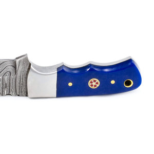 Couteau à dépecer artisanal en acier Damas, outil de chasse, équipement de camping, manche en bois naturel, à vendre - Product Image 3