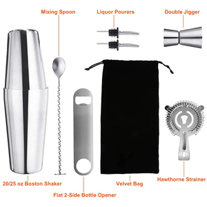 Wuyi Camol <span class=keywords><strong>Shaker</strong></span> Boston Set 9 pièces: 750ml + 600ml <span class=keywords><strong>Shaker</strong></span> non lesté, Jigger, Outils et sac | Choix du <span class=keywords><strong>barman</strong></span> | <span class=keywords><strong>Shaker</strong></span> Boston - Product Image 2
