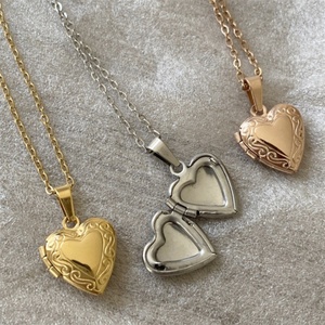 Dainty Stainless Steel Blank Charm Jewelry <b>Frame</b> Photo Picture <b>Memory</b> Heart Locket Pendant Necklace - Product Image 3