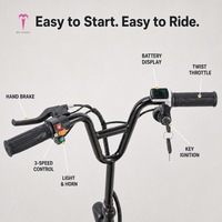 Vente en gros de trottinettes électriques 250W 36V avec siège et panier arrière TC-ECS001, trottinette électrique portable avec éclairage ambiant coloré