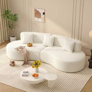 <span class=keywords><strong>Canapé</strong></span> modulable incurvé demi-lune, <span class=keywords><strong>canapé</strong></span> nuage sans armature avec <span class=keywords><strong>assise</strong></span> profonde, <span class=keywords><strong>canapé</strong></span> sectionnel compressé 4 places pour salon et bureau - Product Image 3