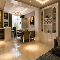 Meuble de présentation de vin moderne et écologique avec éclairage LED, construction en bois massif pour la maison, salon, salle à manger