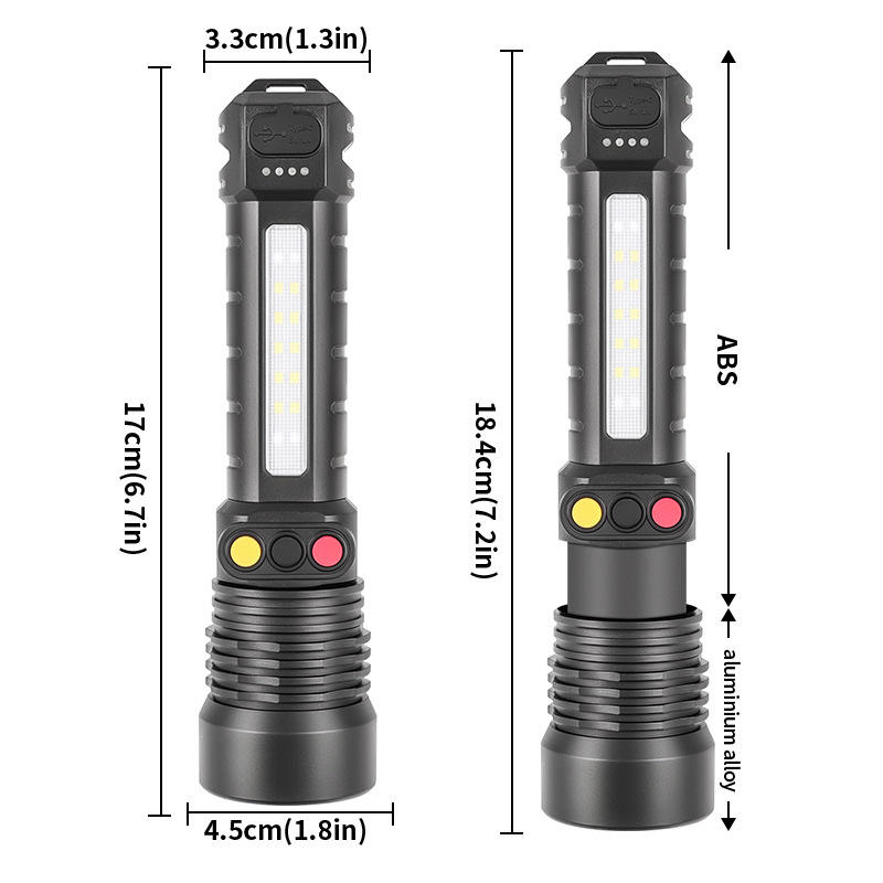 Lampe de poche H005A-lumière blanche, rouge et orange