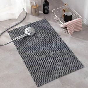 Tapis de bain en silicone 45x65cm, rectangulaire, antidérapant, tapis de douche minimaliste, couleur unie, imperméable, tapis de sol pour salle de bain - Product Image 3