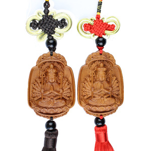 Peach Wood Thousand Hand Guanyin Pendant <b>Car</b> Ornament Chinese Style Rearview Mirror <b>Decor</b> Gift - Product Image 4