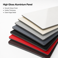 Panneau composite en aluminium Alucobond brillant de 4 mm pour revêtement mural extérieur