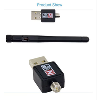 Mini Adaptador USB Inalámbrico Sin Controlador, Receptor Ethernet de 150Mbps, Antena Larga, Tarjeta de Red USB 2.0, Transmisor Inalámbrico de 2.4GHz