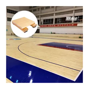 उच्च गुणवत्ता बास्केटबॉल कोर्ट चमकदार हार्ड मेपल खेल लकड़ी के फर्श FIBA तय फ्लोटिंग