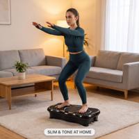 Appareil de fitness pour femmes avec lumière LED, en ABS et silicone, machine de massage vibrante Shake Fit, appareil de mise en forme du corps avec plaque vibrante