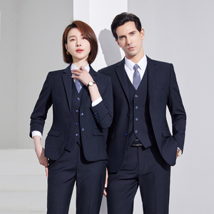 <span class=keywords><strong>Costume</strong></span> professionnel formel pour <span class=keywords><strong>homme</strong></span>, vêtements de travail pour magasin 4S, avec veste et <span class=keywords><strong>gilet</strong></span> pour l'automne et l'hiver, pour le service commercial - Product Image 6