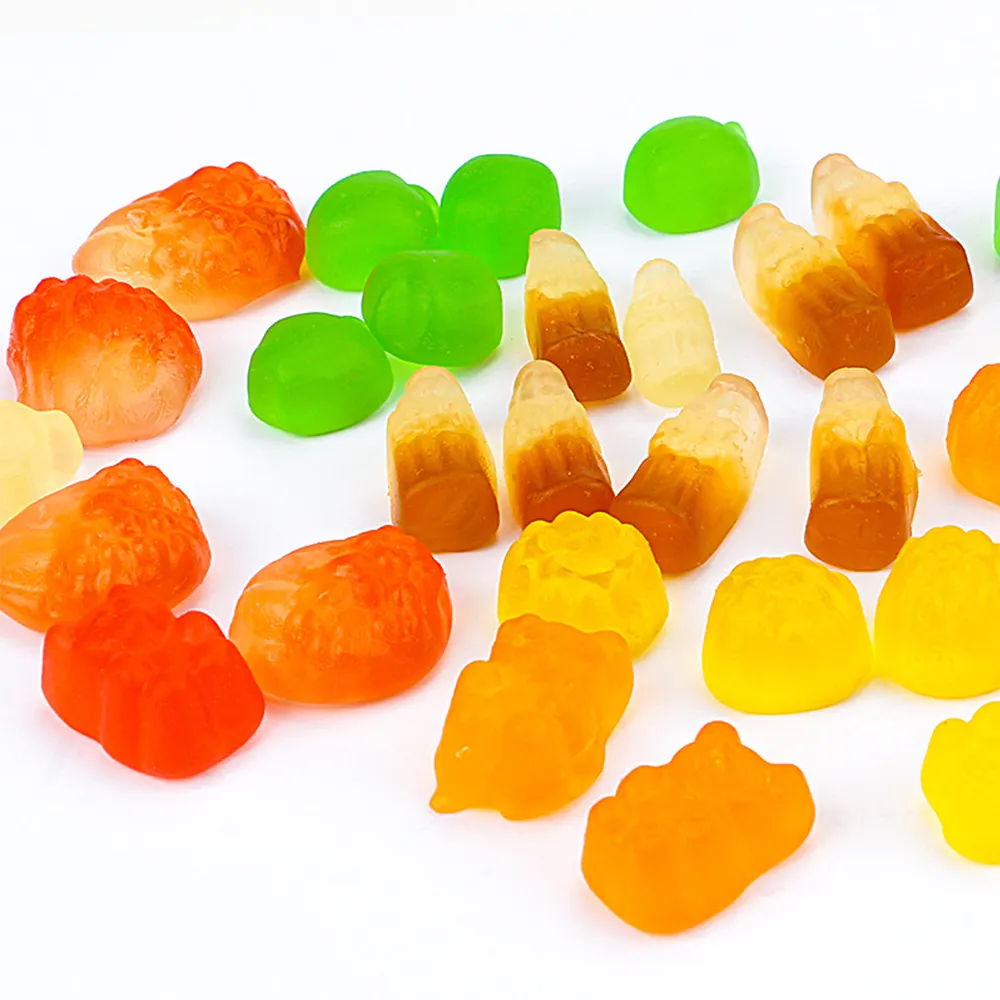Tatlı ve kaliteli karışık renk şekerleri jöle lal meyve sakızlı şeker toptan için
