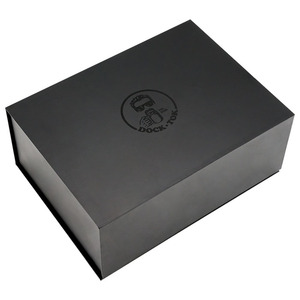 Boîte cadeau magnétique noire personnalisée pour sérum de soin de la peau pour hommes, crème capillaire à la cire de haute qualité, emballage de parfum avec doublure en éponge pour le visage - Product Image 4