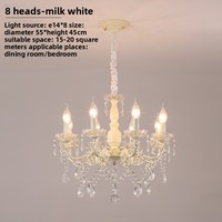 Lustre en cristal français de style luxueux à LED pour salle à manger, chambre à coucher, chevet, chambre de fille, éclairage confortable pour maison d'hôtes, garantie 2 ans