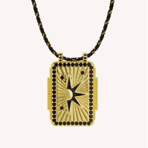 Collar Jinyuan, Cadena de Eslabones de Acero Inoxidable con Baño de Oro de 18K y Circonita, Diseño de <span class=keywords><strong>Sol</strong></span>, Luna, Corazón, Ojo Turco Azul, Esmalte, Cartas del <span class=keywords><strong>Tarot</strong></span>, Gran Venta - Product Image 5