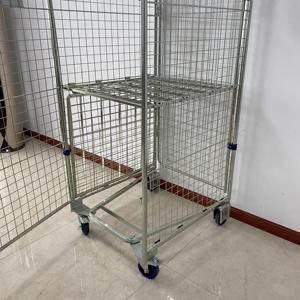 ที่มีคุณภาพสูงการรักษาความปลอดภัยได้รับการออกแบบ4ด้าน Nestable ม้วนกรงที่มีฐานสำหรับซูเปอร์มาร์เก็ตม้วนกรง - Product Image 3