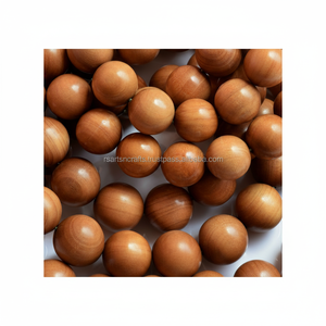 Cuentas de madera de sándalo redondas de 12 mm - Product Image 1