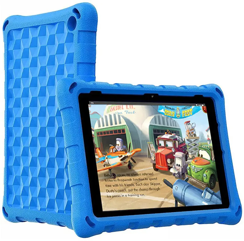 For Amazon Kindle Fire HD 10 2021 Simple Soft EVA Foam Bumper Rugged Tablet Protective Covers for Kids