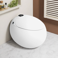 WC intelligent monobloc moderne blanc en céramique avec chasse automatique, double chasse, à poser au sol, télécommande incluse