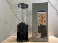 Nouveau distributeur de céréales noir en plastique Double distributeur de céréales pour flocons d'avoine noix cornflakes bonbons croustilles distributeur de nourriture