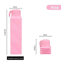 Nouvelle bouteille d'eau de sport pliable en silicone PP, portable, pour le cyclisme en plein air, résistante aux hautes températures, pour l'exercice
