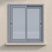 Fenêtre coulissante à ouverture verticale en alliage d'aluminium pour bâtiments résidentiels et commerciaux, pratique, durable, garantie de 3 ans