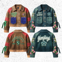 Vestes en cuir varsity personnalisées OEM, coupe courte, avec broderie de patchs, manches en cuir, veste varsity pour homme