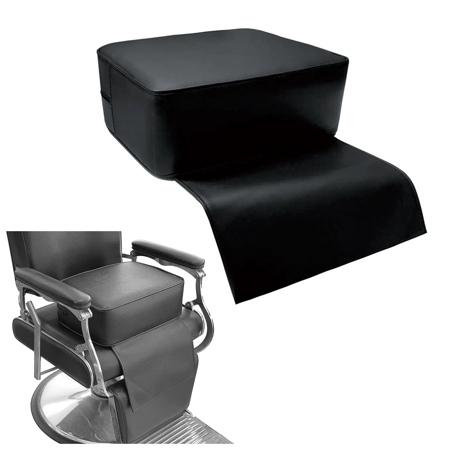 Antlu-Equipo de peluquería de cuero PU para niños, silla de salón de SPA, cojín de asiento de refuerzo, color negro