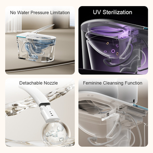 <span class=keywords><strong>Toilette</strong></span> intelligente certifiée WaterMark avec pression d'eau réglable et séchoir à air chaud pour salles de bain familiales confortables - Product Image 5