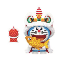 Nouveaux arrivages en plastique 3D modèle 70cm assemblage Mini brique connexion Lion danse Doraemon bloc de construction Figure jouets pour la décoration intérieure