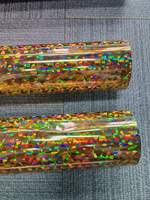 Rouleau de film holographique doré personnalisé en gros, en PET brillant et durable, pour l'impression par transfert sur nail art