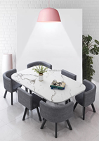 Table et chaises de salle à manger modernes avec plateau en roche, 6 places, mobilier de restaurant léger, ensembles de table et chaises de salle à manger