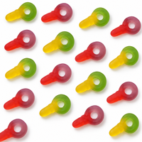 Bonbons gélifiés doux en forme de sucette, emballage personnalisé avec logo, vente en gros de bonbons OEM, fabricant de bonbons gélifiés aux saveurs de fruits