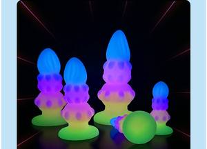 2024 nuovo stile colorato bagliore notturno nel buio anale <span class=keywords><strong>Plug</strong></span> S,M,L,XL taglia giocattoli del sesso per ragazza <span class=keywords><strong>Plug</strong></span> anale Dilatador - Product Image 5