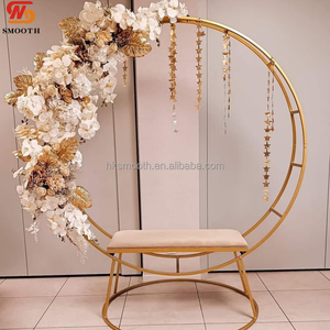 SMOOTH New Design Circle Metal Wedding Arch with Chair 7ft Detachable Elegant <b>Backdrop</b> <b>Stand</b> for Wedding Decor - Product Image 1