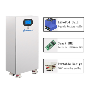 SMSEnergy 51.2V 300Ah 15kWh Batería de Litio de Grado A para Sistema Solar AC, Portátil LiFePO4, de Ciclo Profundo, Tipo Dividido para el Hogar - Product Image 1