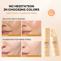 Fond de teint liquide hydratant, couvrance totale, imperméable, fini mat, teinte pour la peau du visage, fond de teint en crème à étiquette privée, 30 ml