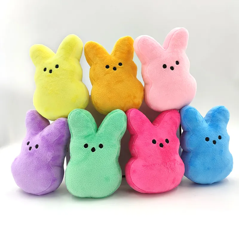 Factory Wholesale Easter Supplies Cute Mini Bunny Peeps Plush Toys Bunny Soft Cartoon Dolls