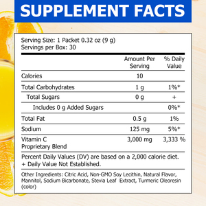 Polvo de Vitamina C de 3000 mg Personalizado al por Mayor, Mejora la Salud de la Piel, Refuerza el Sistema Inmunológico, Mezcla de Bebida de Polvo de Vitamina C Liposomal - Product Image 2