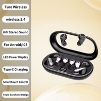 Ensemble d'écouteurs 3-en-1 innovant : écouteurs sans fil à clipser et intra-auriculaires avec rappel par vibration, marque privée, OEM, ODM, application personnalisée, usine