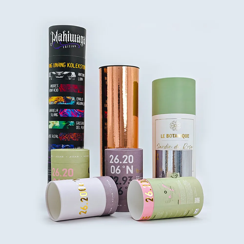 Custom Gift Food Packaging Cylinder Box Cardboard Paper Tube Packaging Kraft Coffee Tea Paper Tube