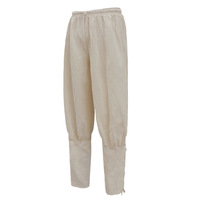 Costume Médiéval Renaissance GN Pirate Cavalier Pantalon Viking Homme avec Chevilles Serrées et Laçage en Lin Grande Taille