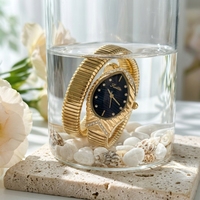 Montre-bracelet extensible vintage Scottie 9779 motif serpent pour femme, étanche 3 ATM, mouvement à quartz – Idéale pour les fêtes, le quotidien, les voyages, ou comme cadeau
